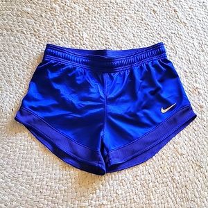 Nike Running Dry Fit Blue Gold Logo Shorts S
